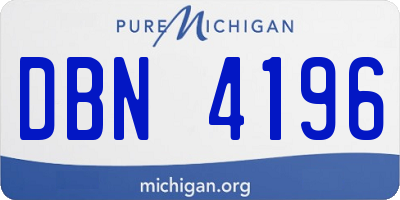 MI license plate DBN4196