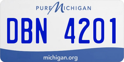 MI license plate DBN4201