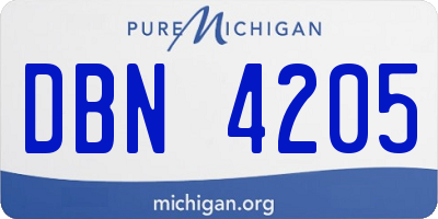 MI license plate DBN4205