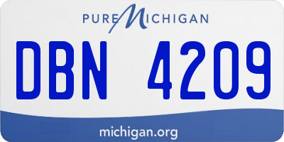 MI license plate DBN4209
