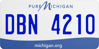 MI license plate DBN4210