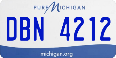 MI license plate DBN4212