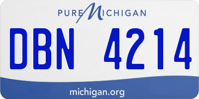 MI license plate DBN4214