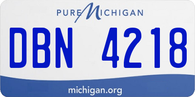 MI license plate DBN4218