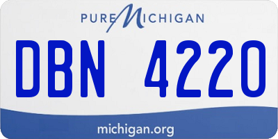 MI license plate DBN4220