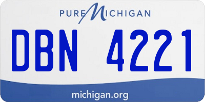 MI license plate DBN4221