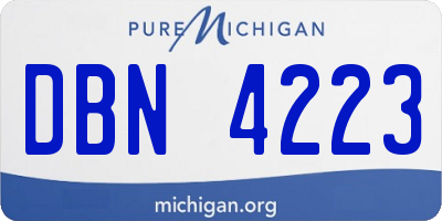 MI license plate DBN4223