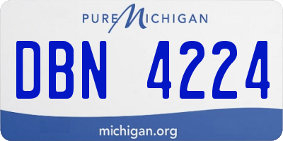 MI license plate DBN4224