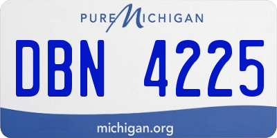 MI license plate DBN4225
