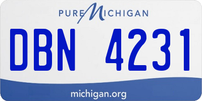 MI license plate DBN4231