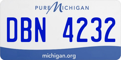 MI license plate DBN4232