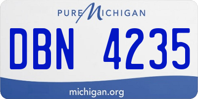 MI license plate DBN4235