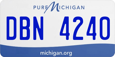 MI license plate DBN4240