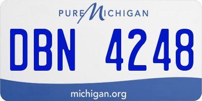 MI license plate DBN4248