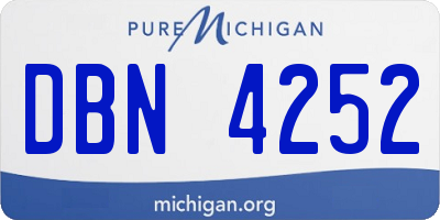 MI license plate DBN4252