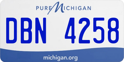 MI license plate DBN4258