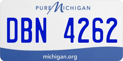 MI license plate DBN4262
