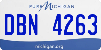MI license plate DBN4263