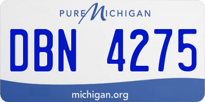 MI license plate DBN4275