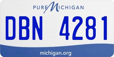 MI license plate DBN4281