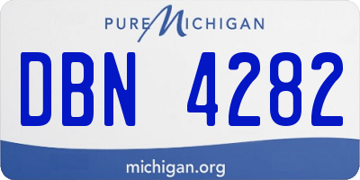 MI license plate DBN4282