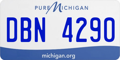 MI license plate DBN4290