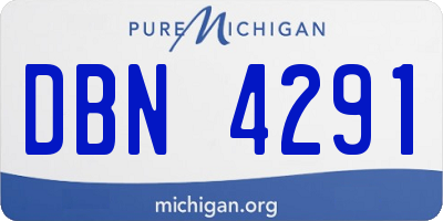 MI license plate DBN4291