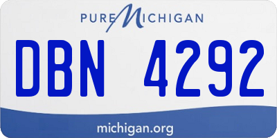 MI license plate DBN4292