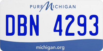 MI license plate DBN4293