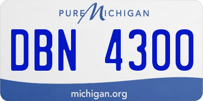 MI license plate DBN4300