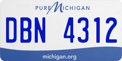 MI license plate DBN4312