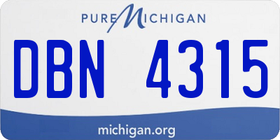 MI license plate DBN4315