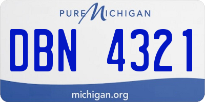 MI license plate DBN4321