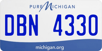 MI license plate DBN4330