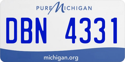 MI license plate DBN4331