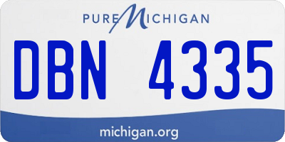 MI license plate DBN4335