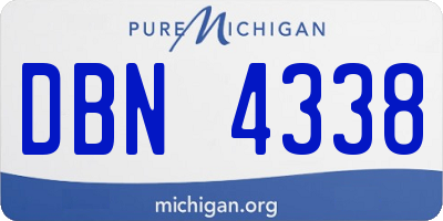 MI license plate DBN4338
