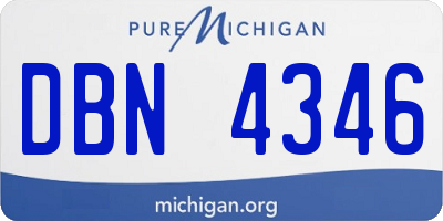 MI license plate DBN4346