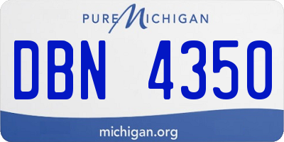 MI license plate DBN4350