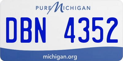 MI license plate DBN4352