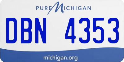 MI license plate DBN4353