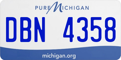 MI license plate DBN4358