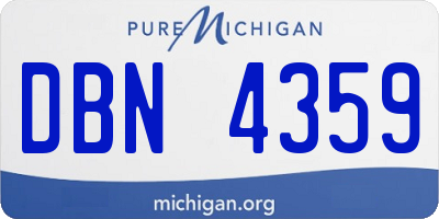 MI license plate DBN4359