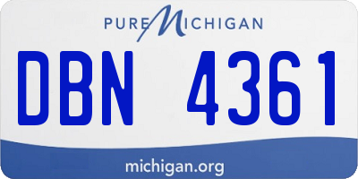 MI license plate DBN4361