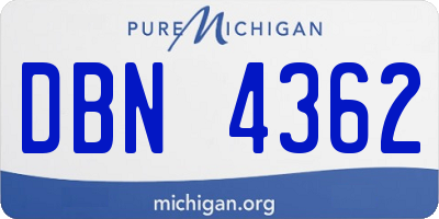 MI license plate DBN4362