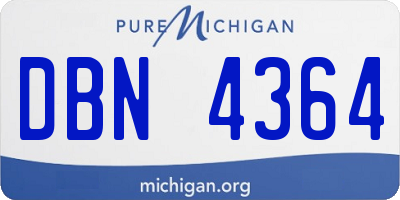 MI license plate DBN4364