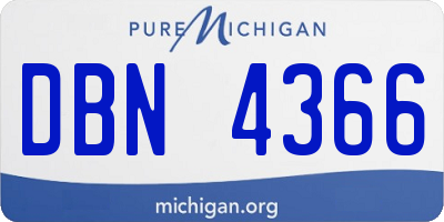 MI license plate DBN4366