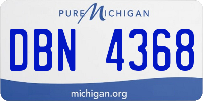 MI license plate DBN4368