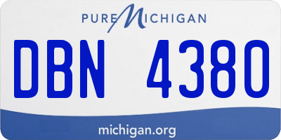 MI license plate DBN4380