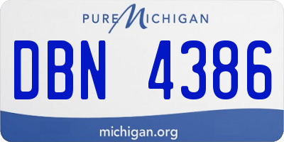MI license plate DBN4386